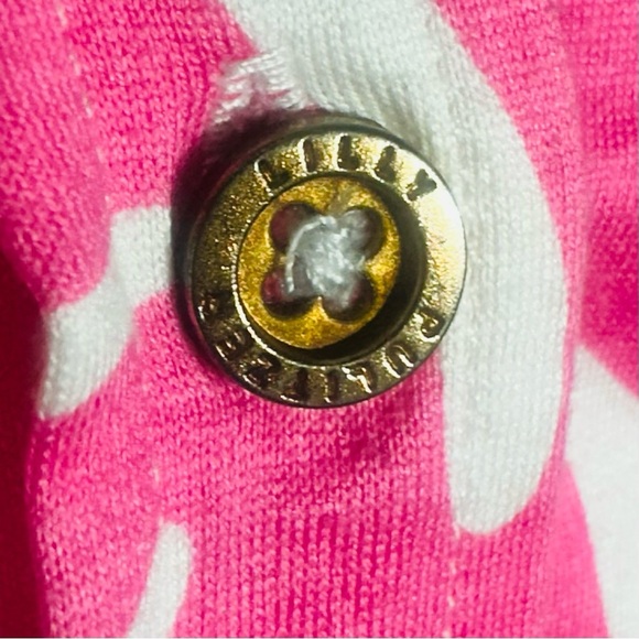 Lilly Pulitzer Blouse XL Pink Zebra Animal Print Button Up Coastal Resortwear - Picture 3 of 5